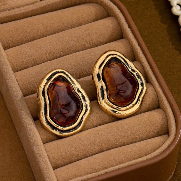 1 Par de aretes asimétricos minimalistas retro chic, versátiles y elegantes para el trabajo y los desplazamientos