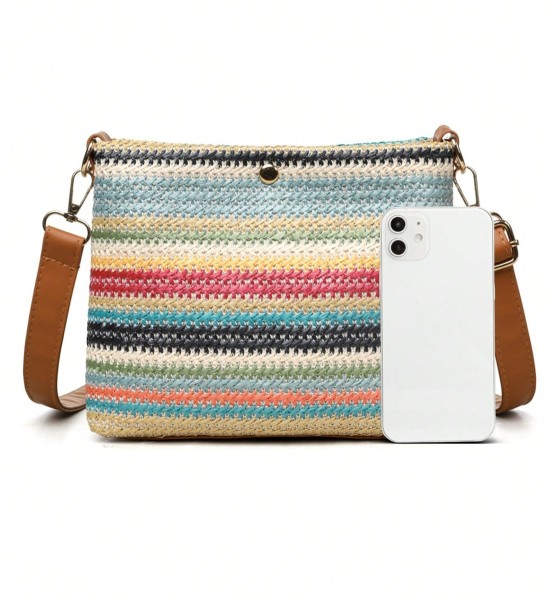 Bolso Cruzado de Paja Tejida