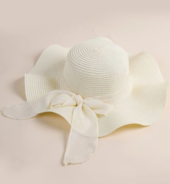 Cappello di Paglia da Spiaggia con Tesa Larga