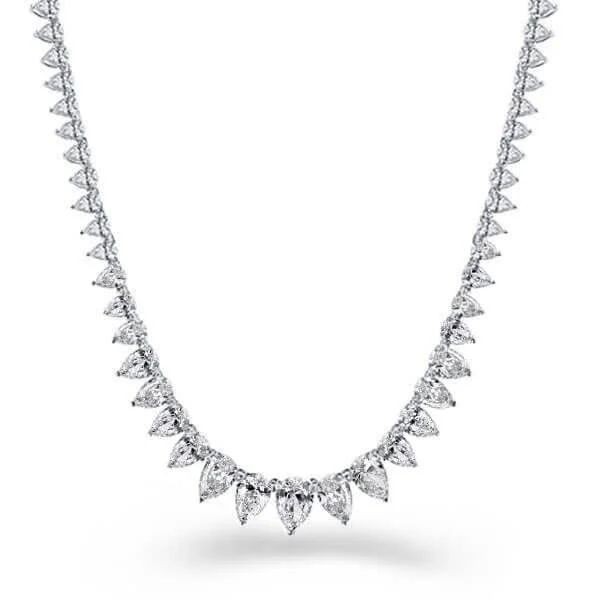 Collana Tennis con Zaffiro Bianco Creato Design Pera Italo
