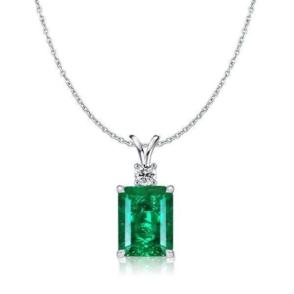 Collier Pendentif Vert Émeraude pour Femmes