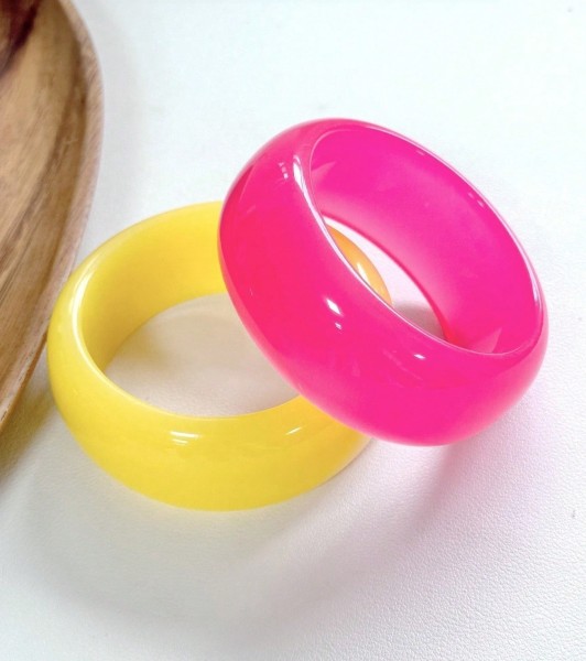 Colorful Large Bangle Bracelet, Round Design