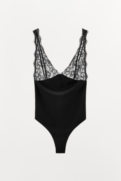 Combined bodysuit with polyamide lace