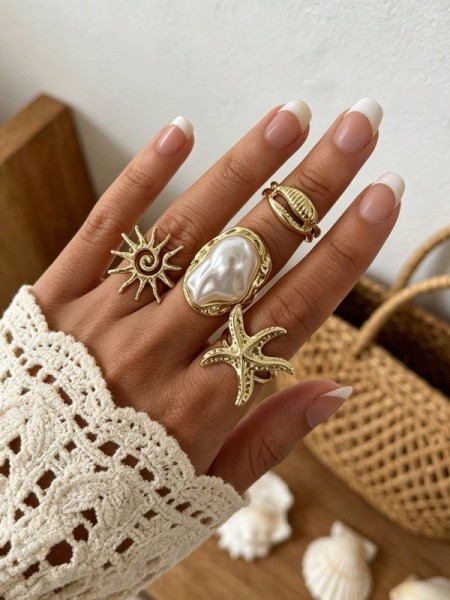 Ensemble de bagues à thème marin