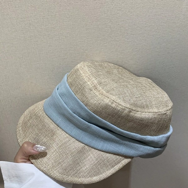 Gorra de Pico de Lino de Estilo Old Money Vintage para Mujeres