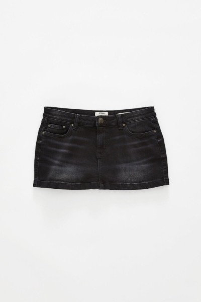 Minifalda de denim micro low