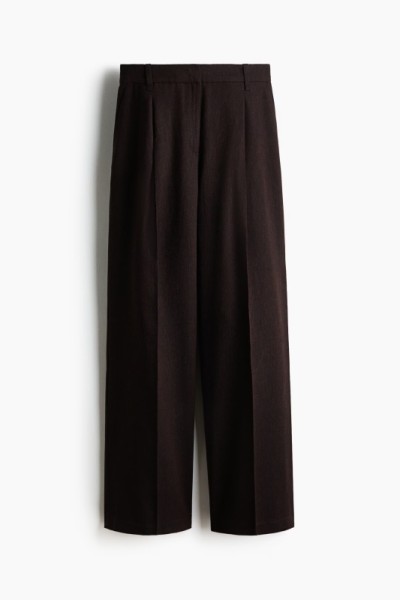 Pantaloni di lino marrone scuro