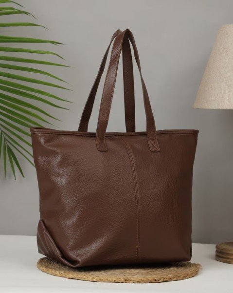 Sac Cabas Texturé Marron Foncé
