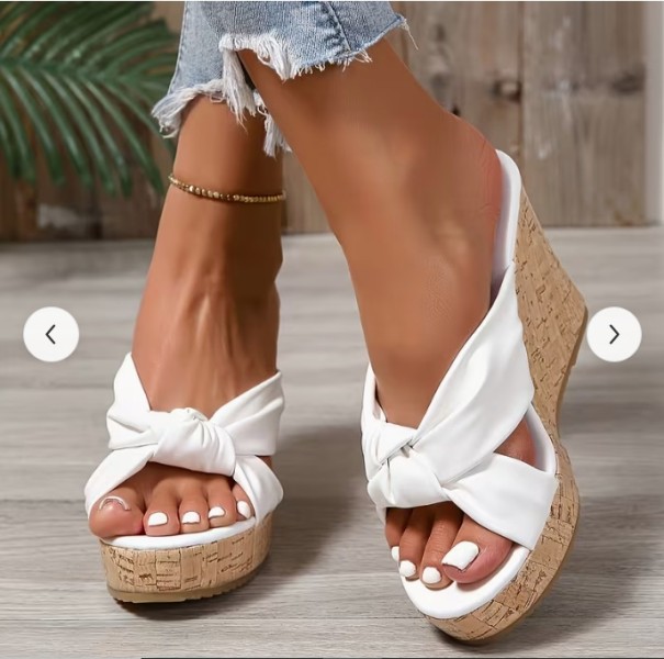Sandalias de cuña para mujer Verano Suela gruesa Diapositivas que aumentan la altura Moda Cómodas Tacones altos Casual Versátiles Multifuncionales