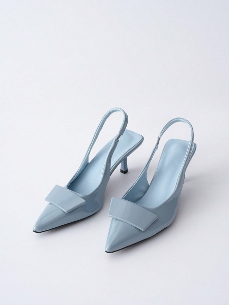 Sandalias de Tacón Alto Stiletto Elegantes Azules con Punta Puntiaguda Fashionable Versátiles Slip-On