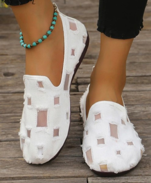 Scarpe Casual Basse in Tela Piana Tutte le Stagioni
