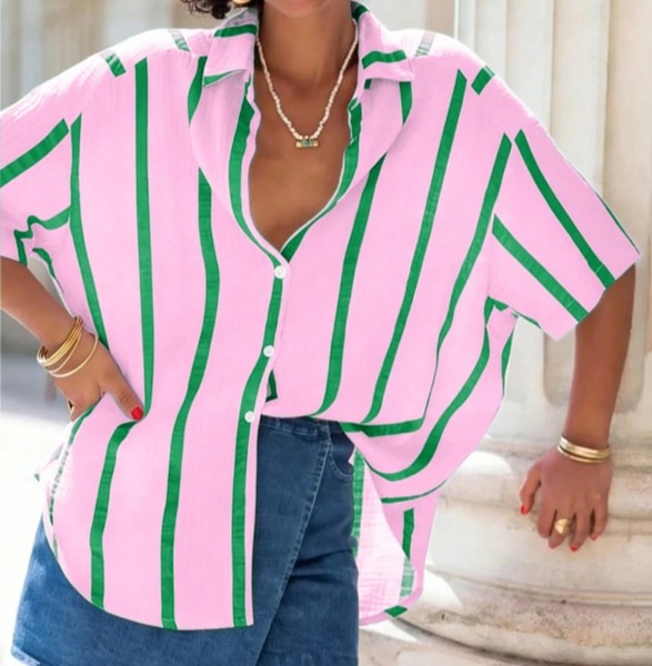 Summer Casual Elegant Charming Fashion Striped Shirt