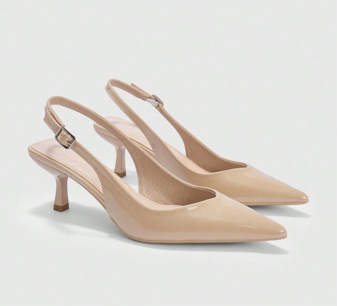 Thin Heel Apricot Comfortable Versatile Elegant Glossy Shoes