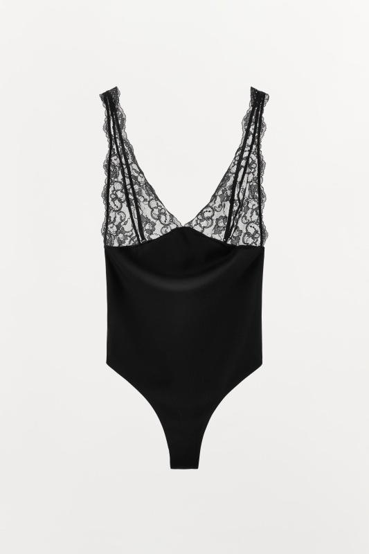 Body combinado con encaje de poliamida