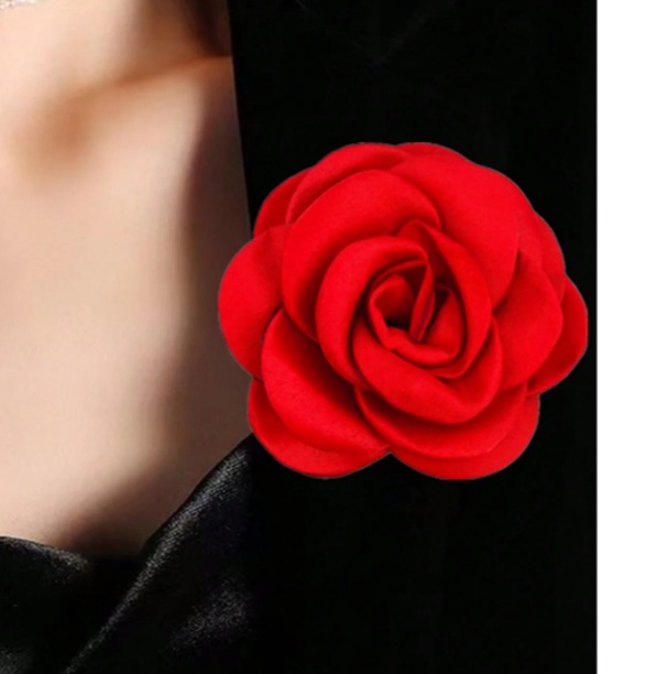 Broche mode universelle multicouche en forme de grande fleur en tissu, 9 cm