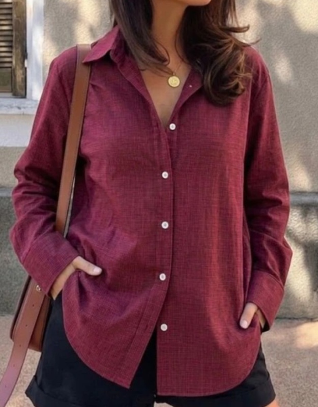 Chemise décontractée rouge pour femmes