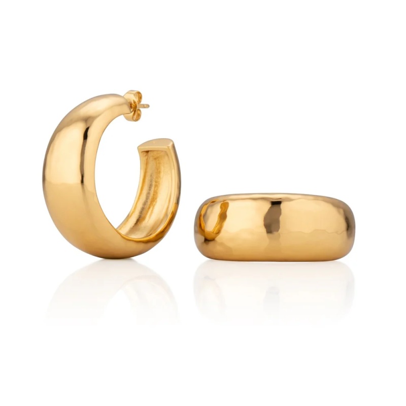 Chunky gold large hoop earrings