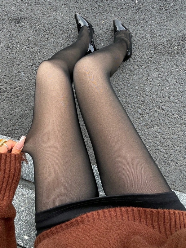 DAZY Leggings básicos de color sólido de alta elasticidad para mujer