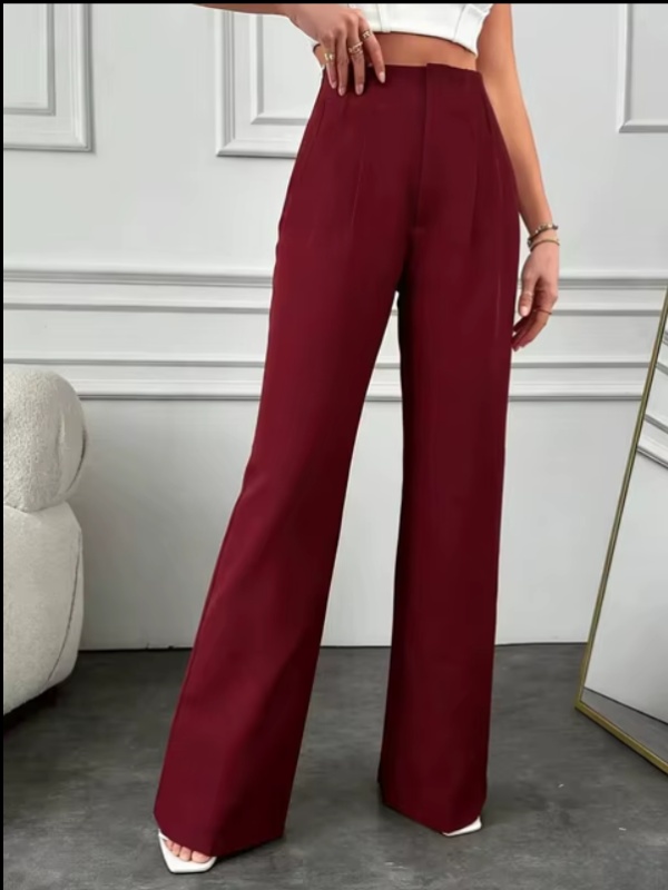Kadın Bordo Pilili Pantolon