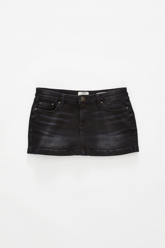 Minifalda de denim micro low