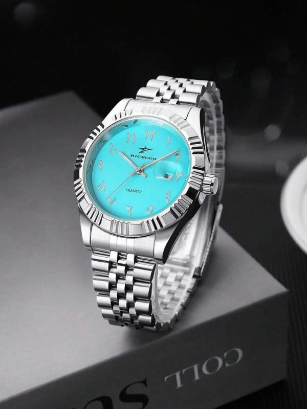 Montre pour homme RICECGO avec cadran, portée quotidienne élégante, montre-bracelet stylée, cadeau parfait pour lui, design durable et précis
