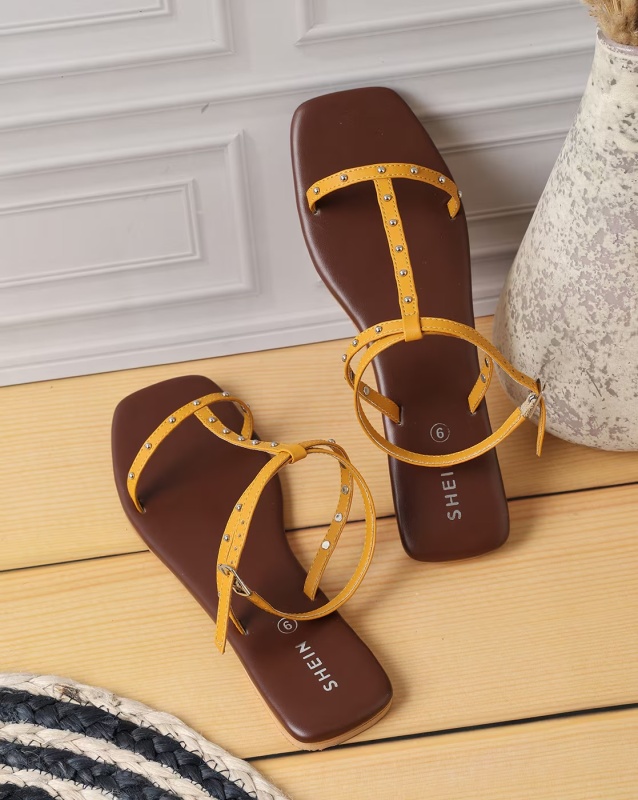 Tan T-Strap Sandals
