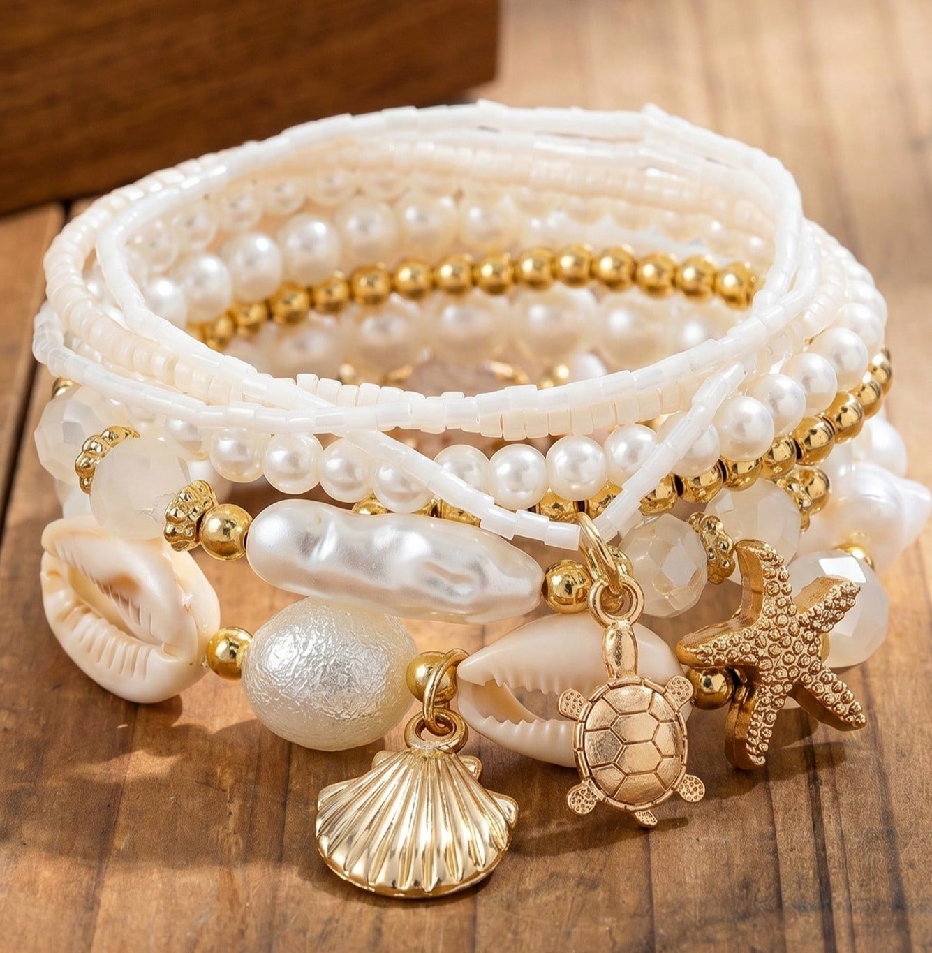 Bracelet coquillage, étoile de mer 7pcs/ensemble plage