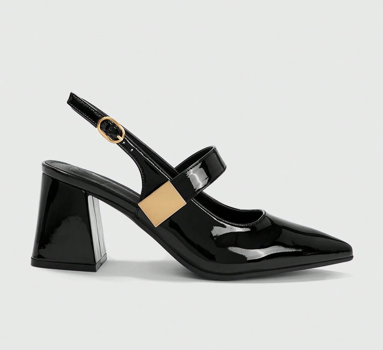 Chaussures Femme Pointues à Talon Haut Épais Noir