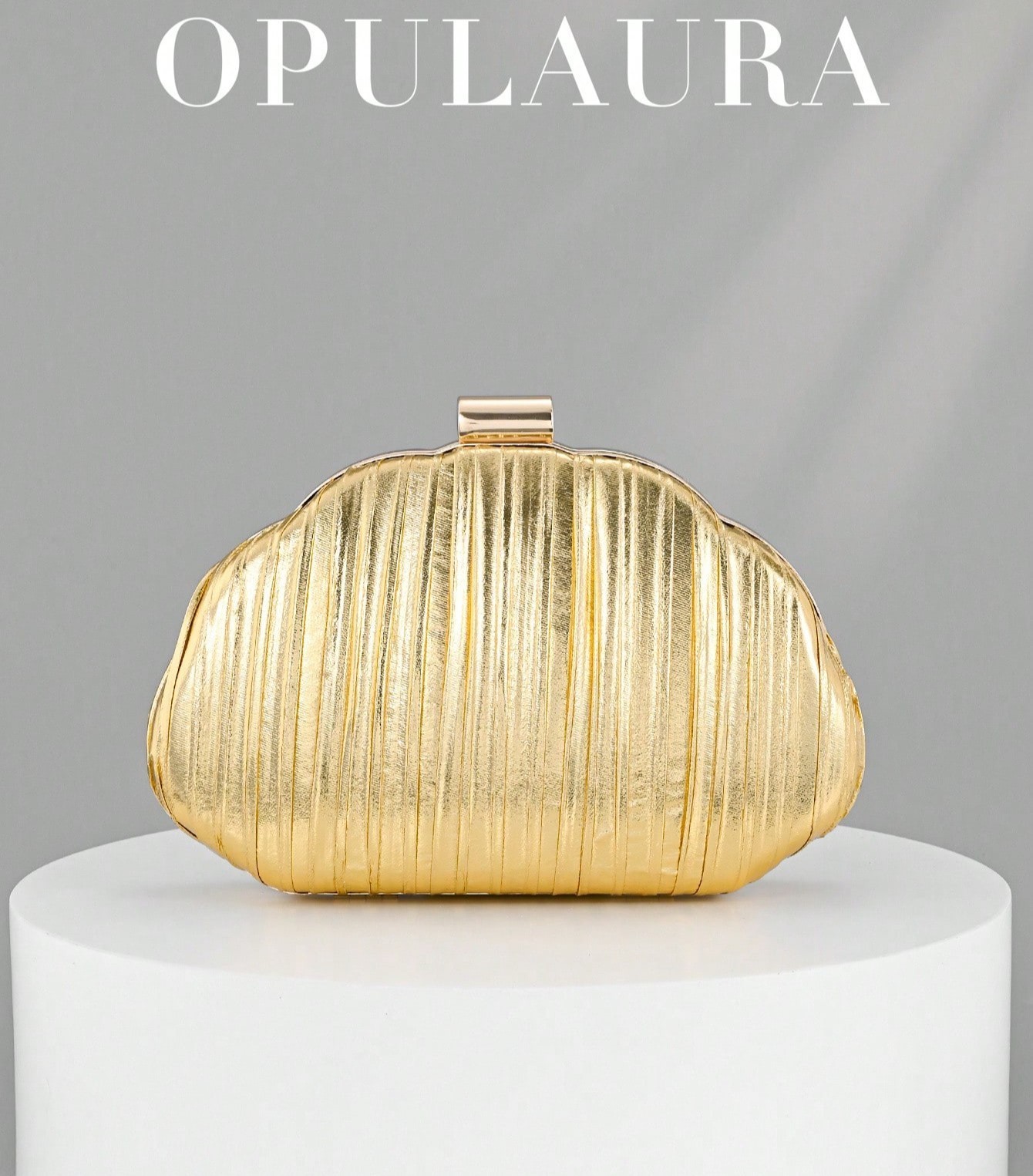 Clutch en Cuir de Luxe Minimaliste en Forme de Coquillage pour Femmes