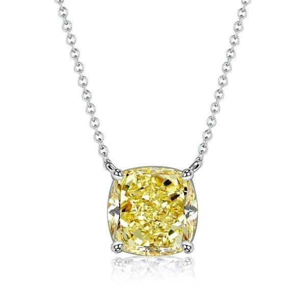 Colar Pingente Solitário de Topázio Amarelo Italo Corte Almofada