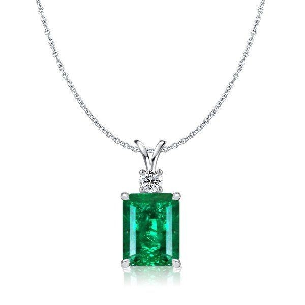 Collana con Ciondolo Verde Smeraldo per Donna