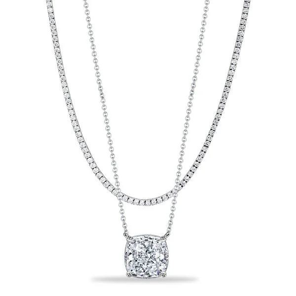 Colliers Superposables en Saphir Blanc pour Femmes