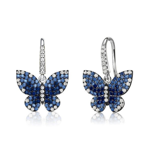 Earrings Sapphire Butterflies [Luxury]