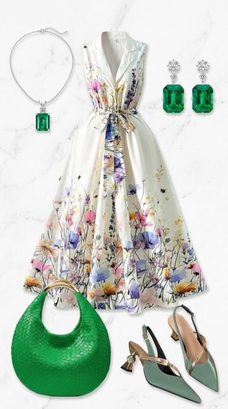 Elegant Floral Party Celebration Outfit