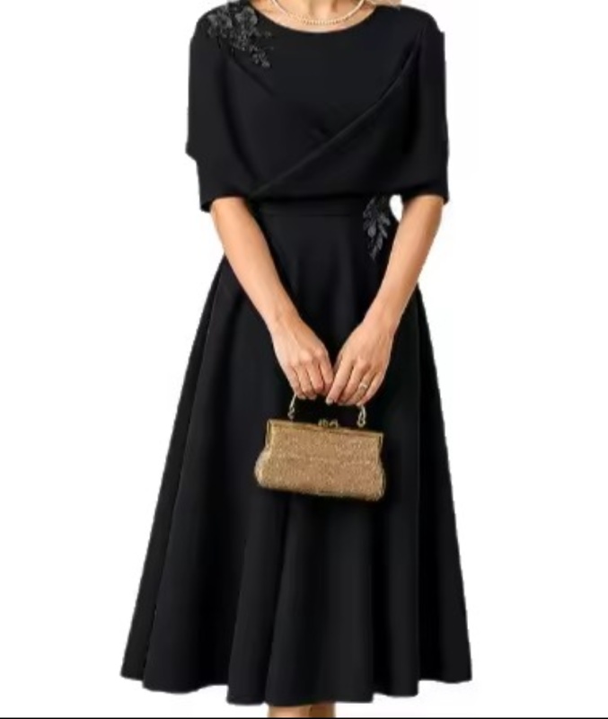 Elegant Short Sleeve Waist-Cinching Dress Fashionable [Activewear]