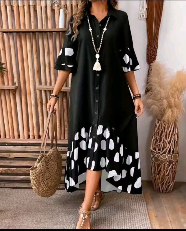 Fashion Polka Dot Printed Dress For Women [Beauty]