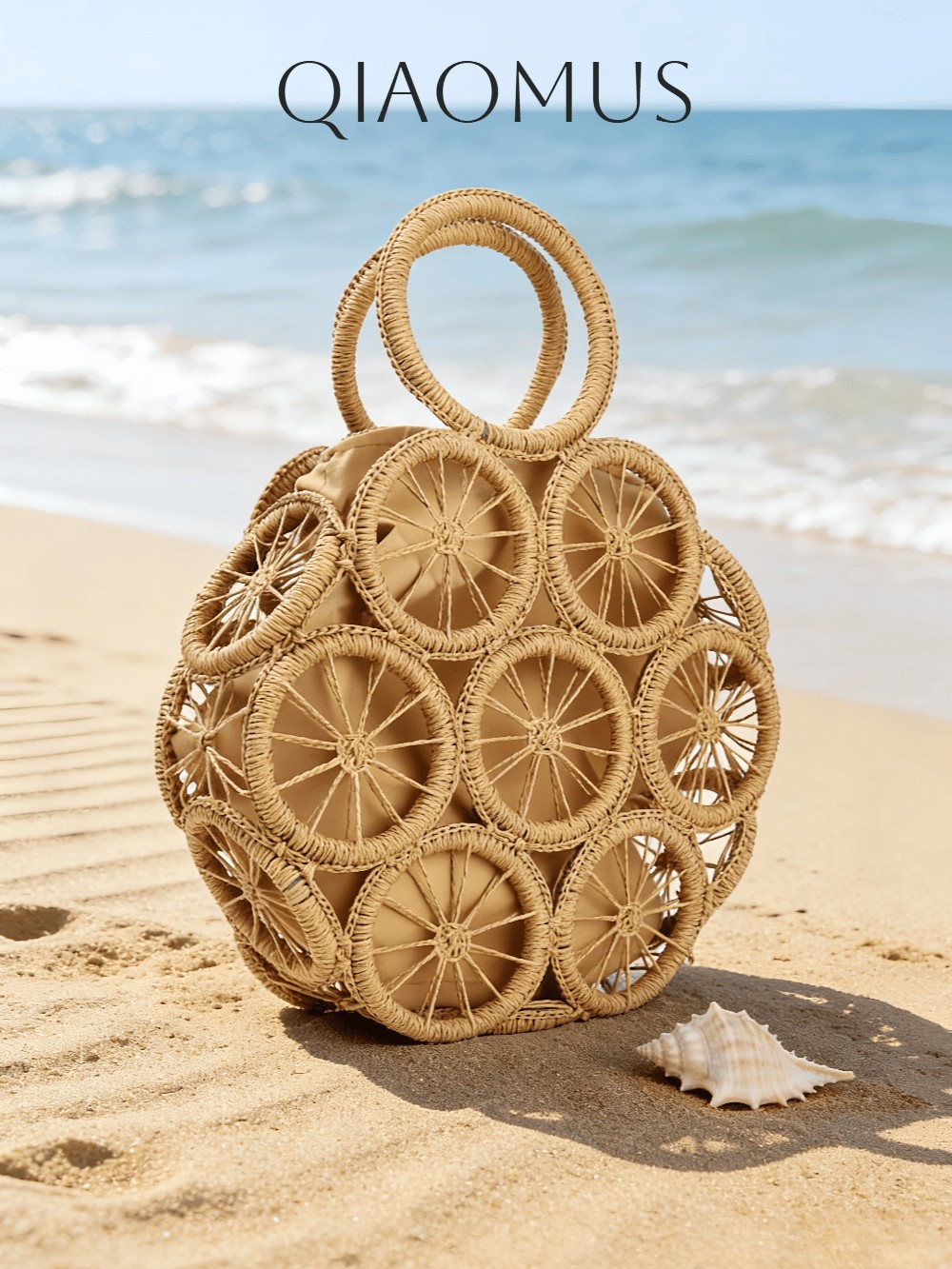 Handwoven Beach Large Circle Summer Hobo Bag Bohemian Style