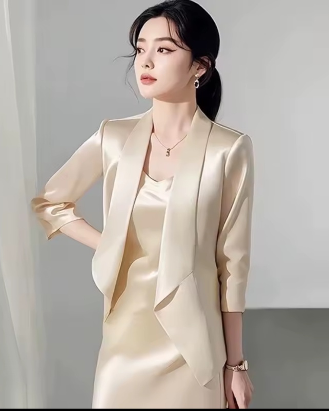 New Women's Blazer And Sleeveless Dress 2PCS Set Luxury [Casual]