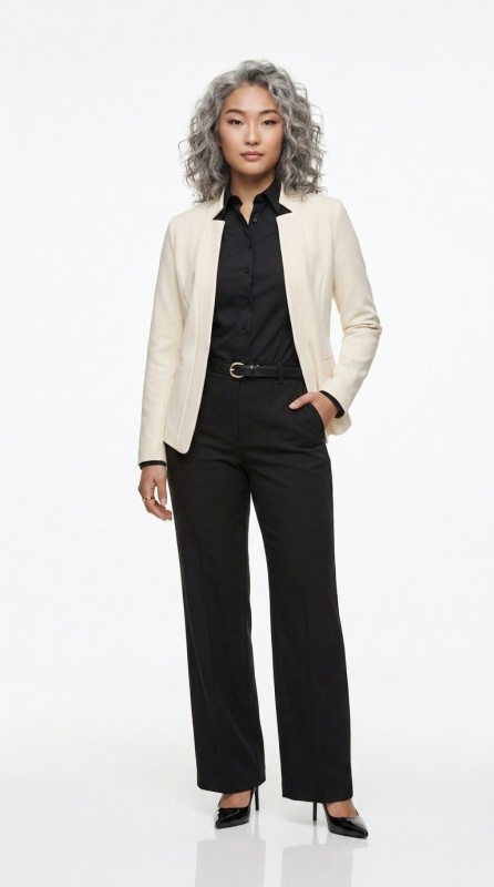 Office Siren Look: Classy & Pro in Black & White [Luxury]