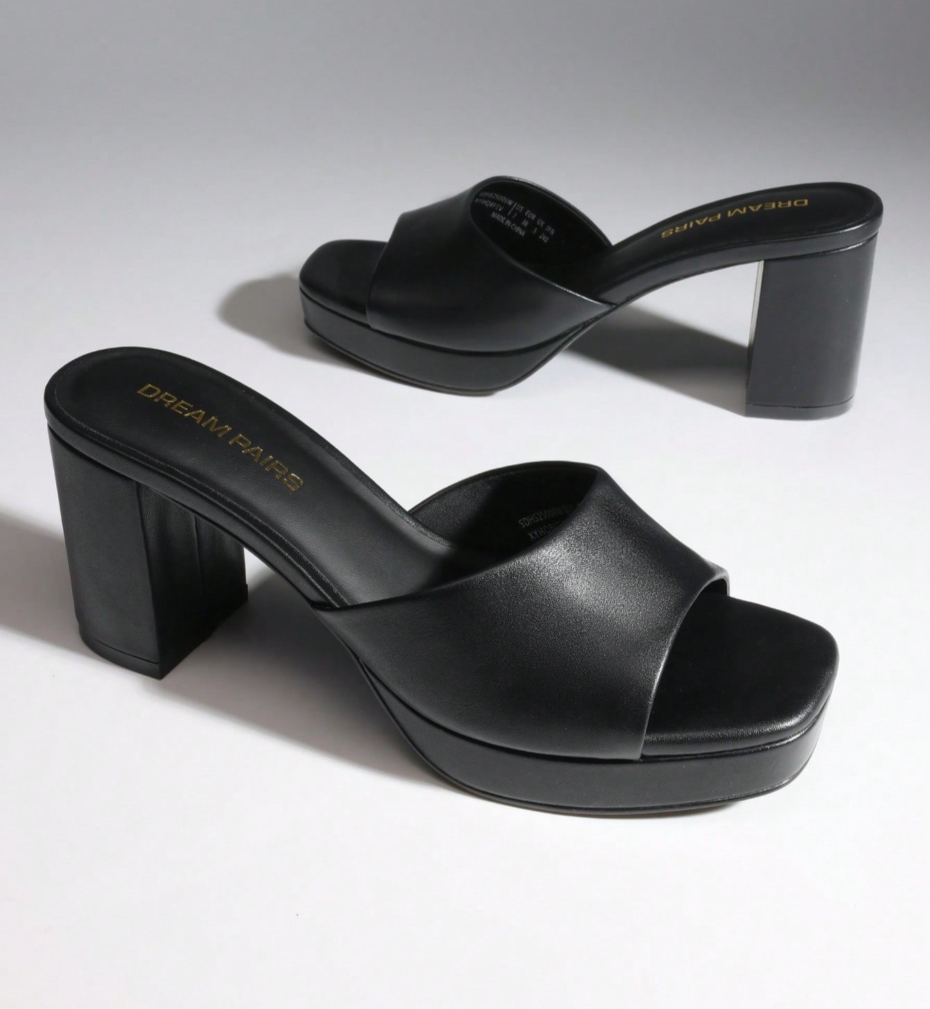 Sandalias Mula con Tacón y Punta Abierta Minimalistas para Mujeres