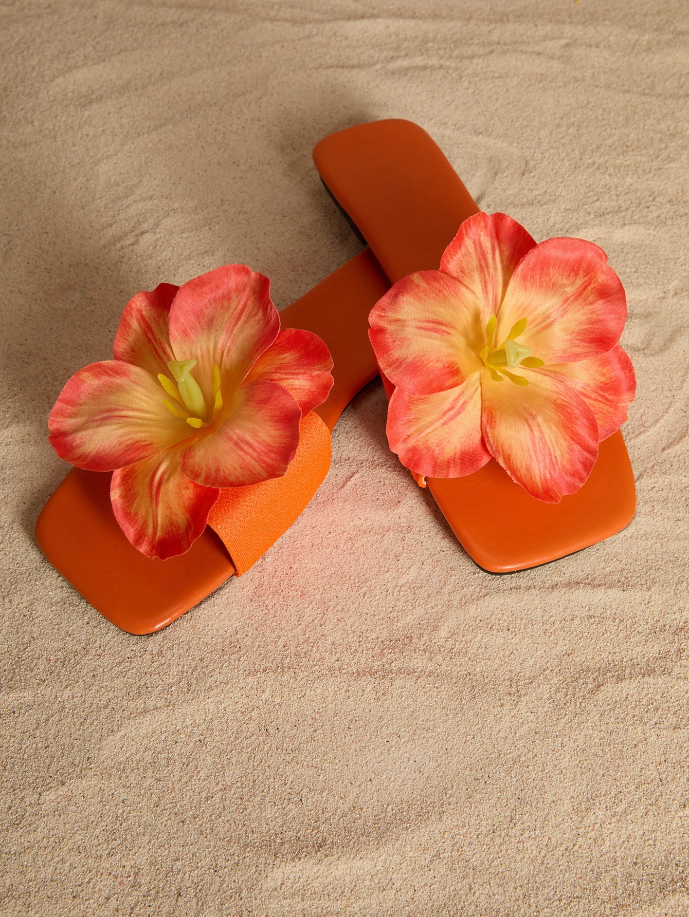 Sandalias Planas con Correa de Flor Estilo Francés Tropiscape