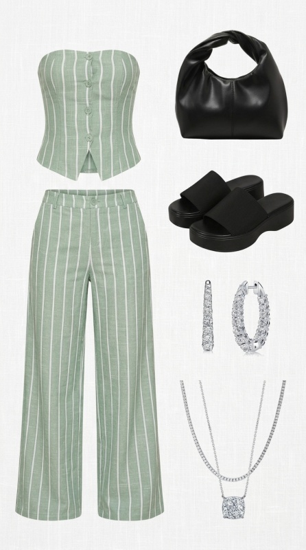 Set 2 Pezzi Top e Pantaloni da Vacanza