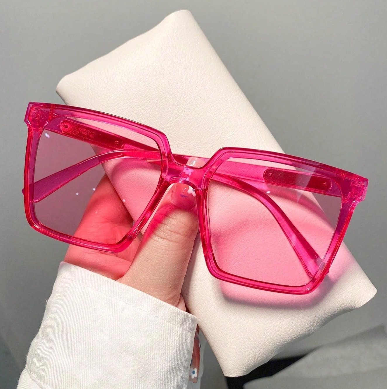 Square Acrylic Women Fashion Glasses Summer Beach Vacation,Outdoor,Travel