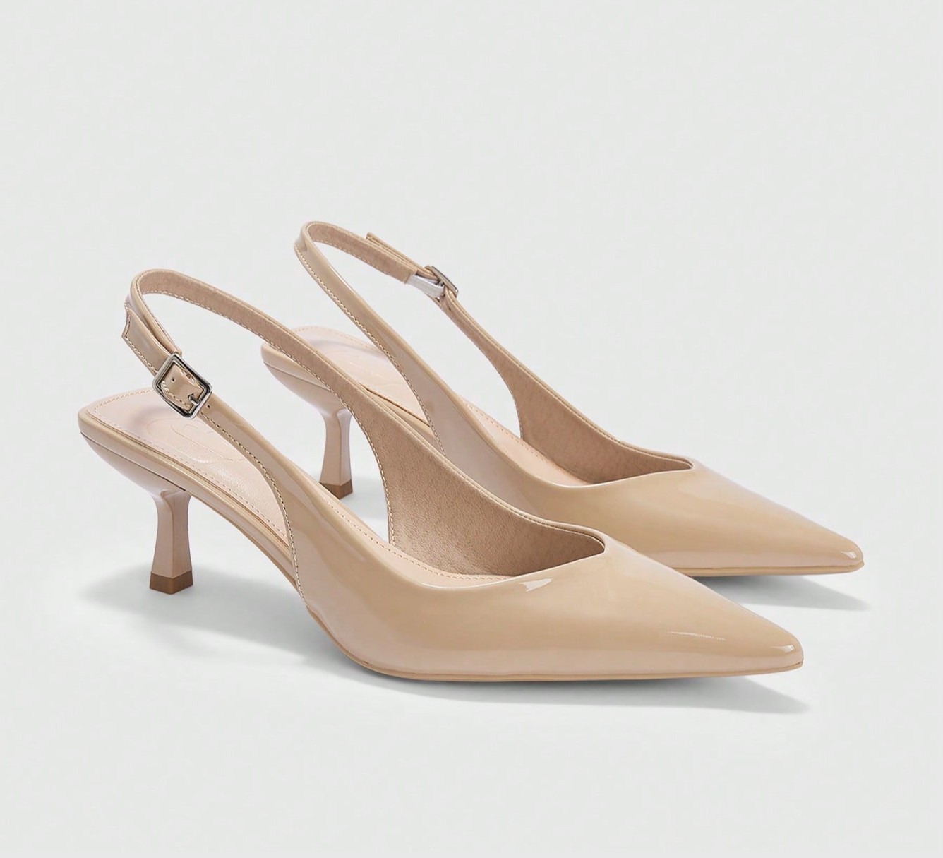 Thin Heel Apricot Comfortable Versatile Elegant Glossy Shoes