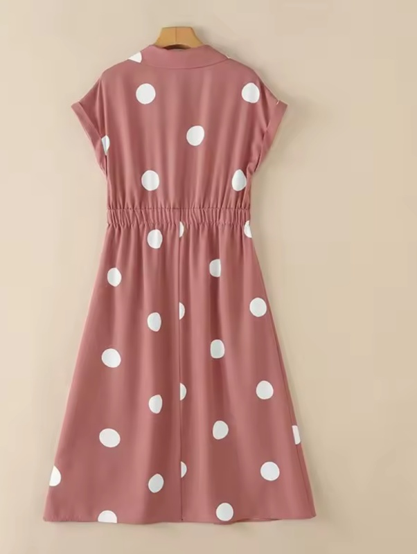 Vestido Midi Casual de Bolinhas para Mulheres [Roupa Esportiva]