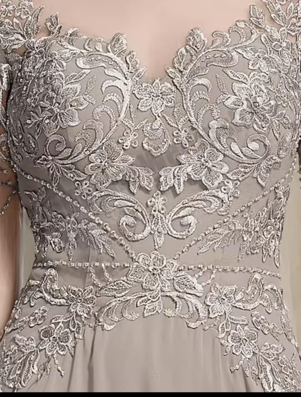 Vestidos Personalizados de Renda com Mangas Longas para Convidadas de Casamento [Beleza]