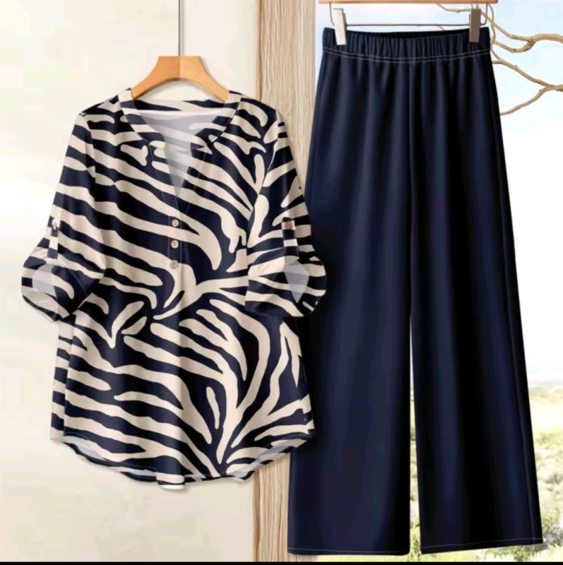 Women's 2-Piece Long Sleeved+Long Pants Printed Set [Activewear]