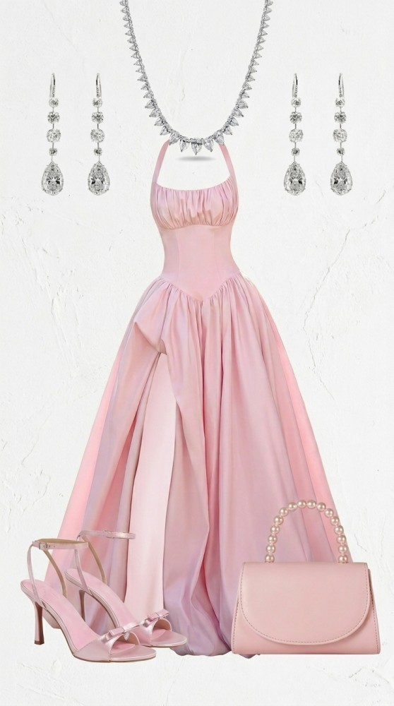 Düğün Misafiri Balon Etek Narin Pembe Elbise [Düğün Konuğu]