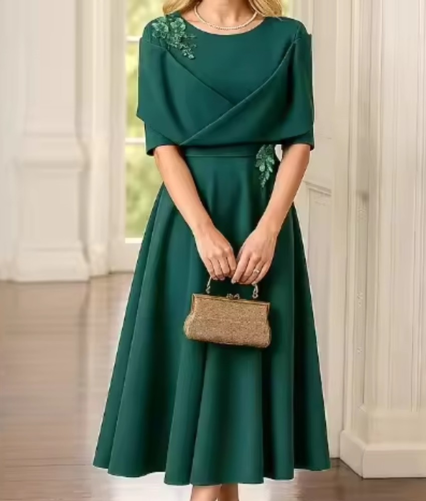 Elegant Short Sleeve Waist-Cinching Dress Fashionable [Activewear]