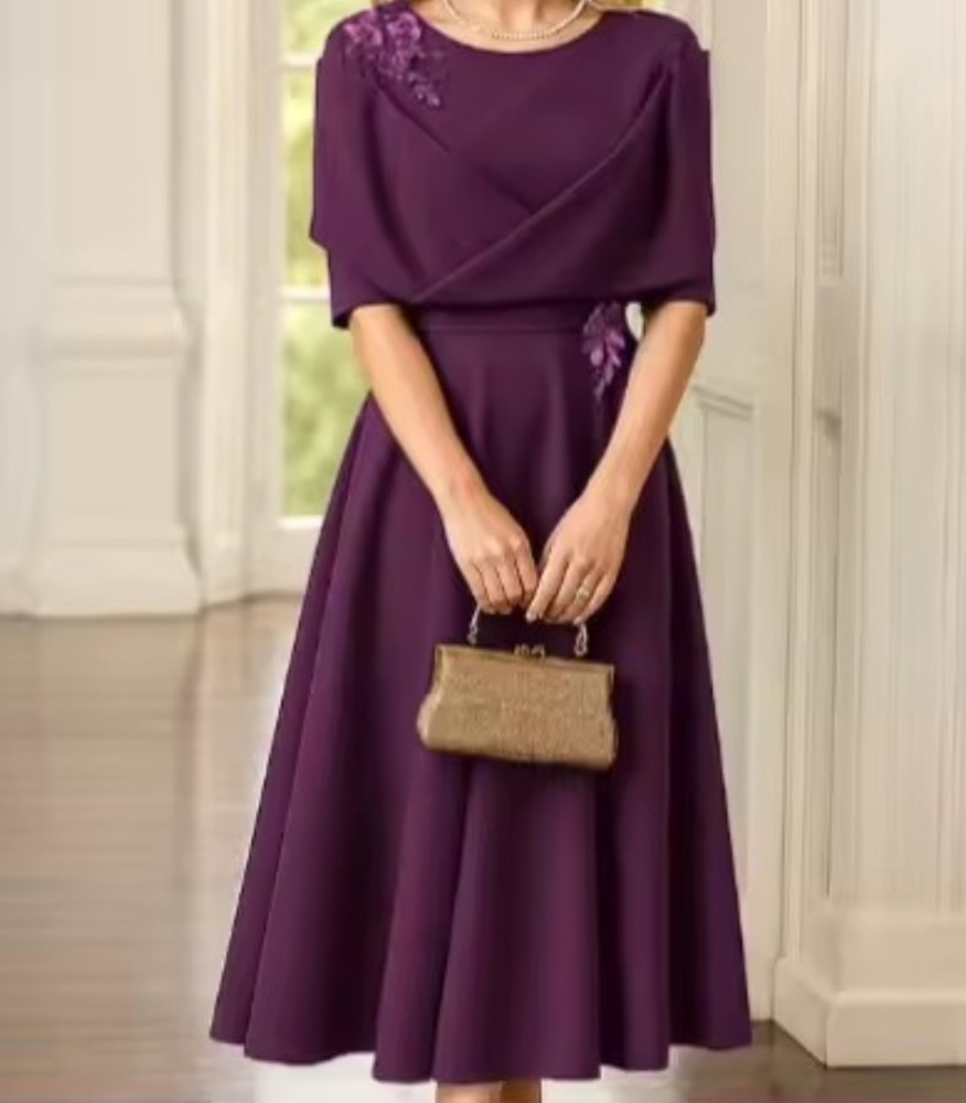 Elegant Short Sleeve Waist-Cinching Dress Fashionable [Activewear]